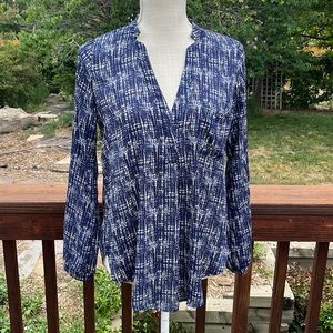 Lush Blue and White Tunic Blouse, S